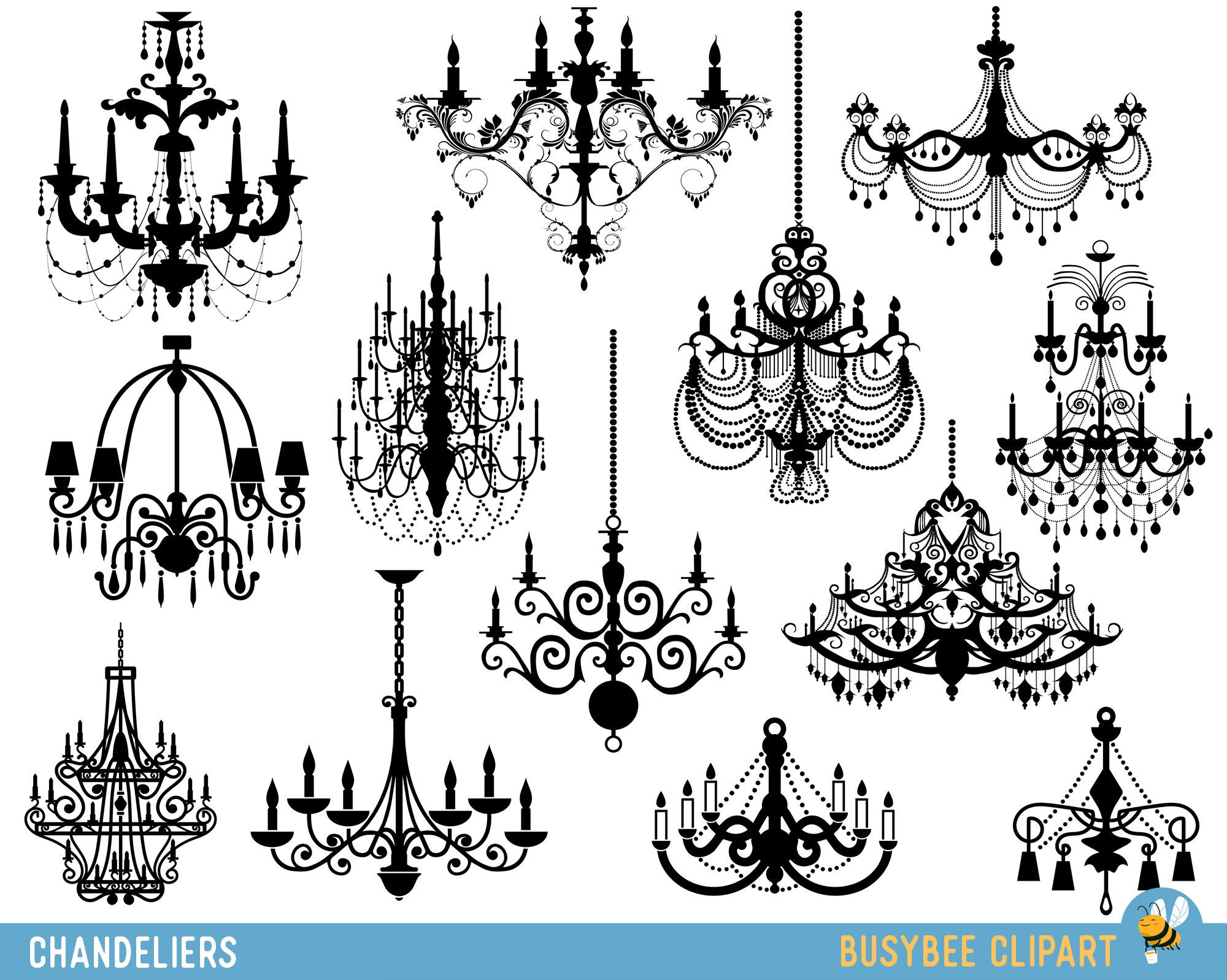 Chandelier Clip Art Scrapbooking Chandelier Clipart Printable Vintage ...