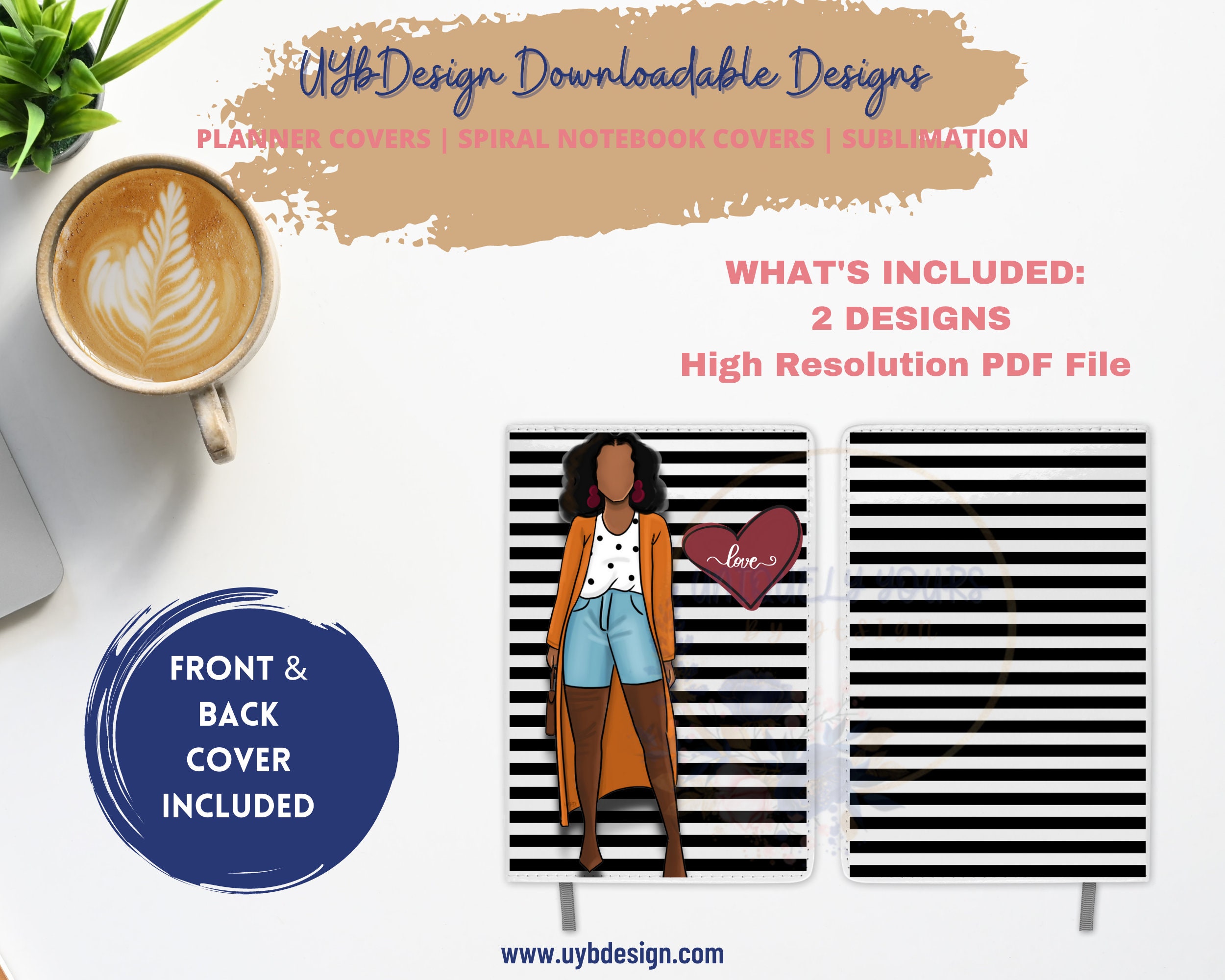 Full Page Design-notebook Cover Journal Cover Printables - Etsy