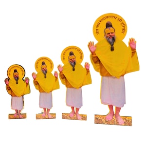 Shri Premanand Ji Maharaj Tekturowy Wycinany Standee (Zestaw 4 Różne Rozmiary) | Wykonane we Vrindavan | Galeria RKW | Wycinany MDF