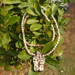 Shri Radha Charan Tulsi Locket Mala – Kanthi Mala from Vrindavan | Tulsi Beads Necklace | Spiritual Japa Mala | Hindu Bhakti Gift