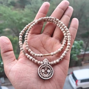 Jagannath Tulsi Locket Kanthi Mala: Vrindavan Beads Necklace