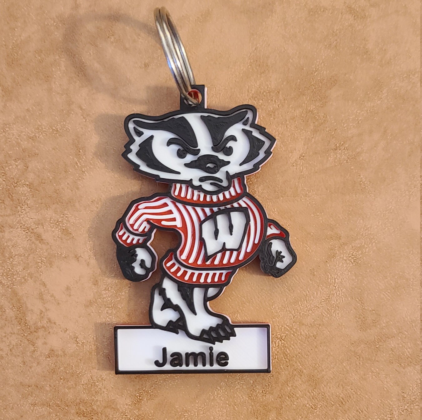 Wisconsin Bucky Badger Keychain STL Digital File Download For Etsy