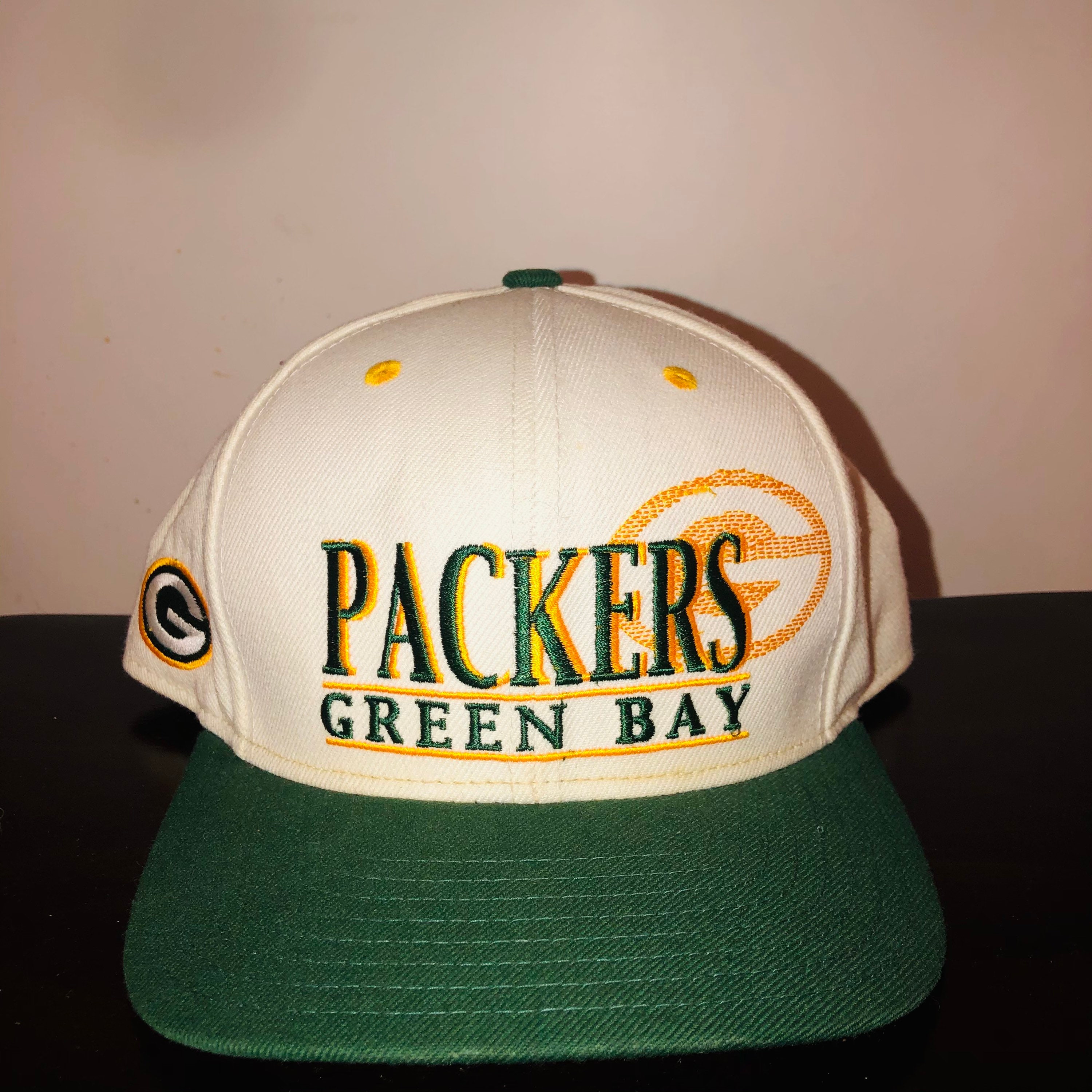 Green Bay Packers vintage SnapBack white green hat. | Etsy