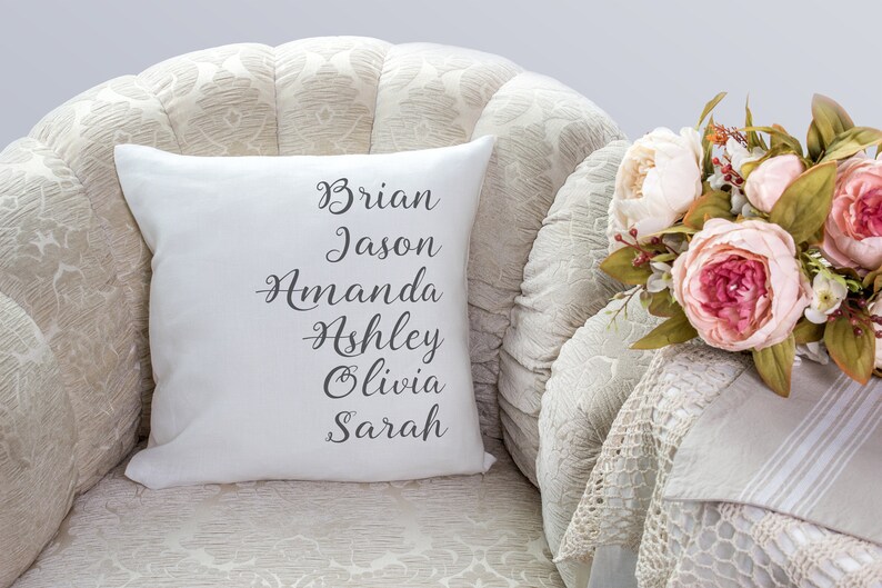 grandkids names grandma birthday gift Personalized family names pillow custom pillow for grandma