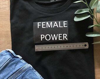 Bügelbild Statement Shirt T-Shirt - Female power - Fashion - Schriftzug - Kissen - Kissenbezug - persönliches Geschenk