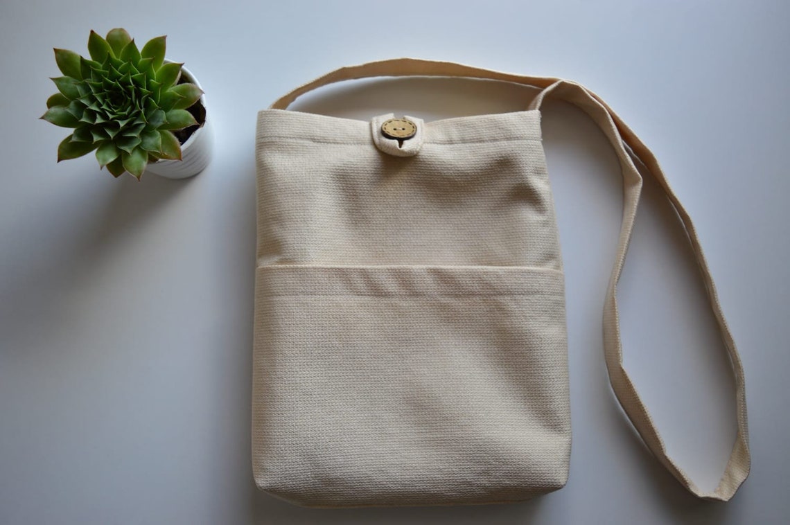 Handmade Tote Bag Shoulder Bag Cream Colored Bag With Front Etsy