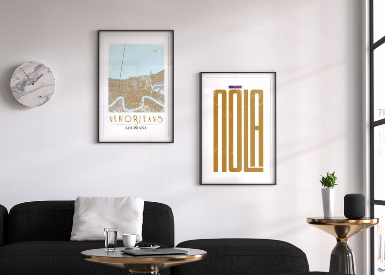 Map of New Orleans Wall Art NOLA Map Digital Download Great Etsy