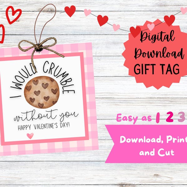 Crumbl Cookie Inspired Valentine's Day Gift Tag (Printable)
