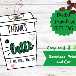 DRUCKBAR Kaffee Lehrer Geschenkanhänger, Starbucks Lehrer Geschenk, Schullehrer Geschenk, PTO Personal Wertschätzung, Mitarbeiter Geschenk