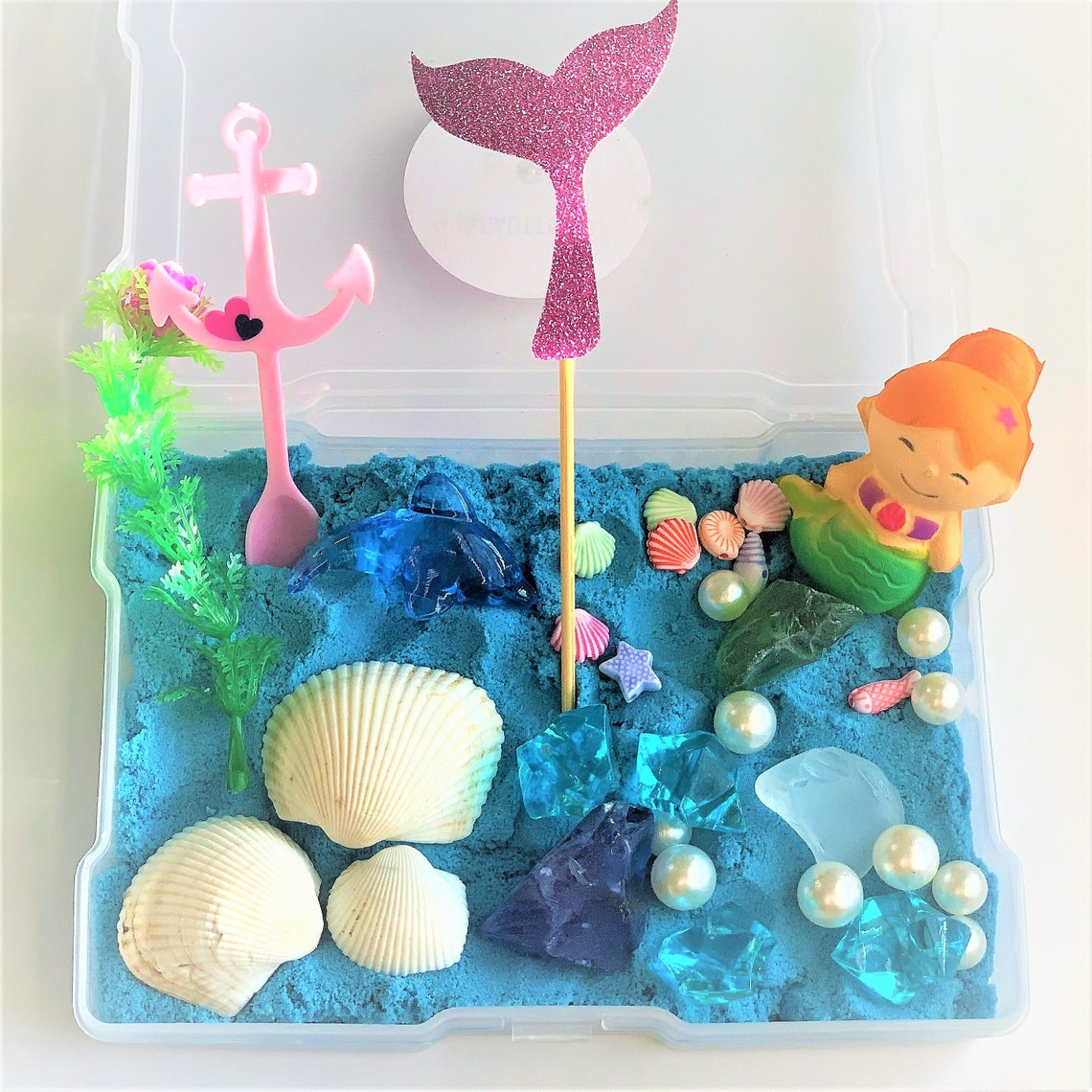 38 PCS Memaid Sensoy Sand Bin With Magic Sand,Seashell