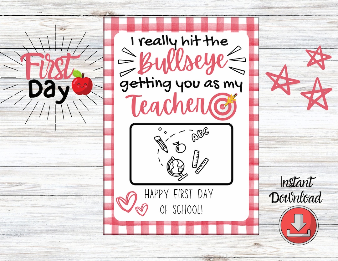 Teacher Gift Card Holder, Back to School Printable (digital Download ...