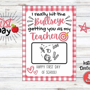 PRINTABLE Back to School Target Teacher Gift, Gift Card Holder, First Day of School, Target Back to School Gift Card, Instant