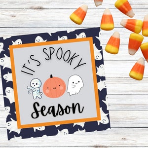 PRINTABLE Halloween Gift Tags, Spooky Season Treat Bag Tags, Favor Tags, Cute Halloween tags for Teachers, kids, Co-Workers, Boo Basket Tags
