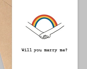 Will You Marry Me? | Love card, Pride, Gay, Lesbian, Partner, Proposal, Engagement, Wedding, Couple, instant download, PDF, 4x6
