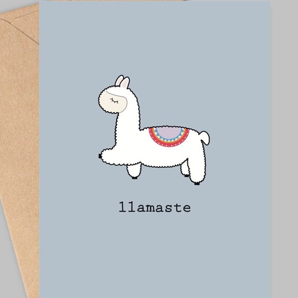 Llamaste | Printable Digital Card 4x6 | Funny Cute Simple Card, Encouragement, Relax, Yoga, Namaste, Wellness, Sick, Health, Get Well Soon