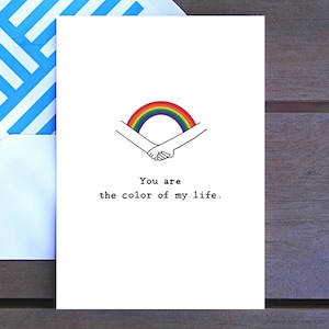 Tu es la couleur de ma vie | Carte d’amour, Fierté, Gay, Lesbienne, LGBTQ, Proposition, Fiançailles, Mariage, Couple, Proposition, Personnalisé, 4x6