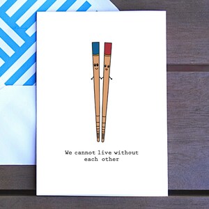 Nous ne pouvons pas vivre les uns sans les autres Baguettes | Carte d’amour, Femme, Mari, Petite amie, Petit ami, carte pour elle, carte pour lui, couple, 4x6