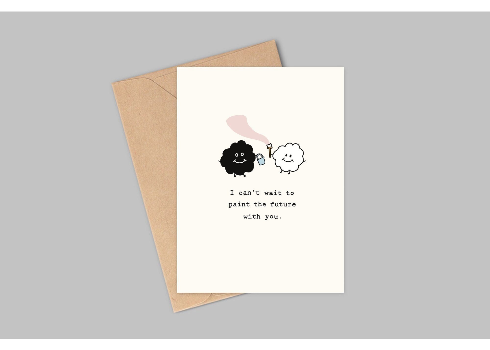 I Can't Wait to Paint the Future with You | Printable Digital Card 4x6 | Love, Proposal, Engagement, Wedding, Minimal, Marry me