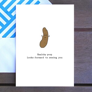 Healthy Poop a hâte de vous voir | Rétablissez-vous bientôt, Caca, Drôle de carte mignonne, Encouragement, Santé, Malade, Simple Mignon Doodle, 4x6