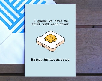 Bread and Butter Anniversary Love card, Valentines Day Card, Wife,Husband, Girlfriend,Boyfriend, card for her, card for him, couple, 4x6