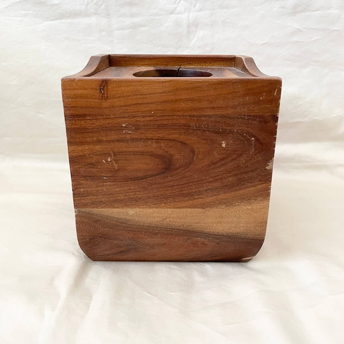 Acacia wooden tissue box holder Etsy