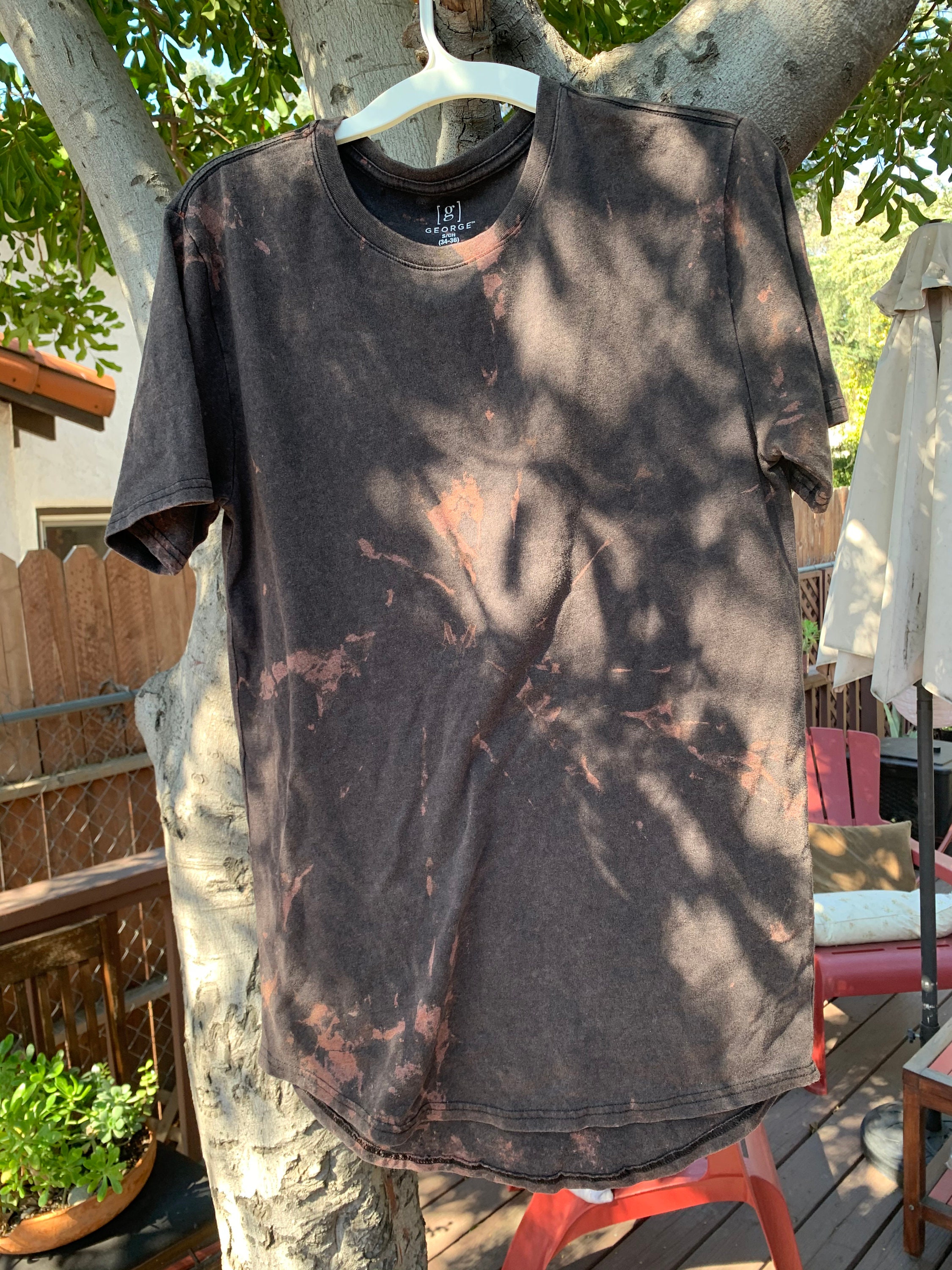 Dark grey Handmade acid wash shirt Etsy