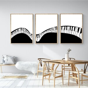 Piano Keys Set of 3 - Digital Print