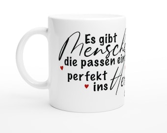 Weiße Keramiktasse für deinem Herzmensch