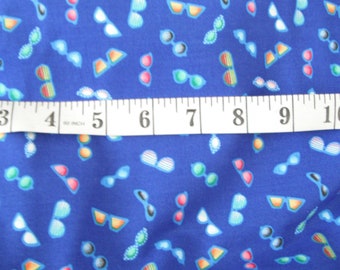DESTASH fabric 2 Yards of Whimsical Novelty Little Bear Pilots in Blue Planes Tossed on a White Background Cotton Quilting Fabric