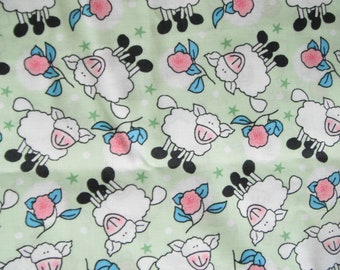 Sheep Cotton Fabric, Nursery Decor, Quilting Fabric