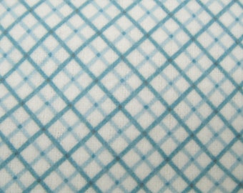 Blue lattice Design Cotton Flannel, flannel fabric, baby blue fabric, baby blanket fabric, fabric by the yard, blue and white, light blue