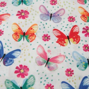 Watercolor Butterflies Cotton Fabric, 44&quot; Wide