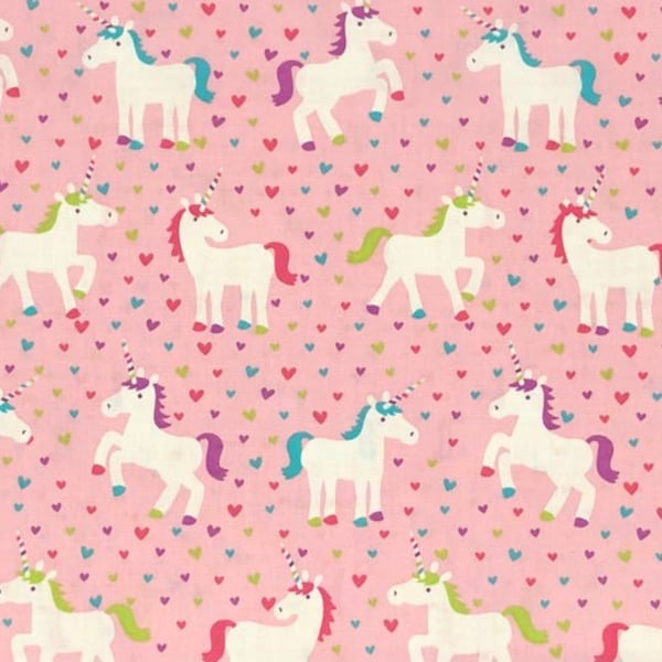 Unicorns fabric, novelty cotton fabric, pastel unicorns fabric, fabric, sewing supplies, quilting fabric, face mask fabric, pink fabric