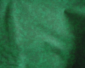 Hunter Green Marbleized Cotton Fabric, Sewing & Quilting, By The Yard