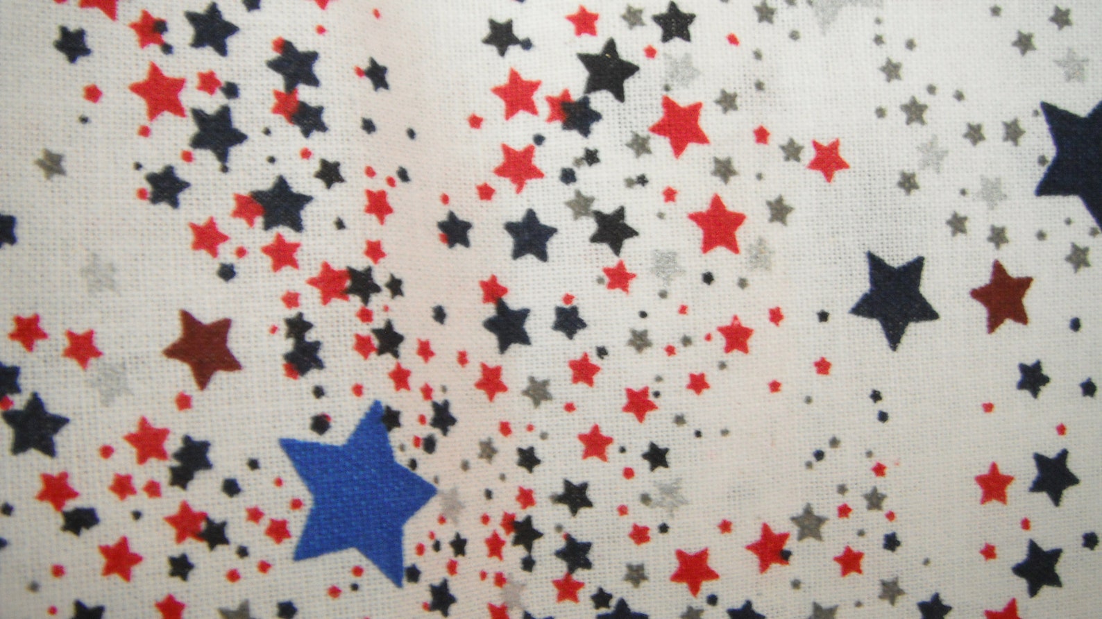 Patriotic Stars Glitter Cotton Fabric by the Yard, Quilting Fabric