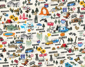 States Map Fabric - Etsy