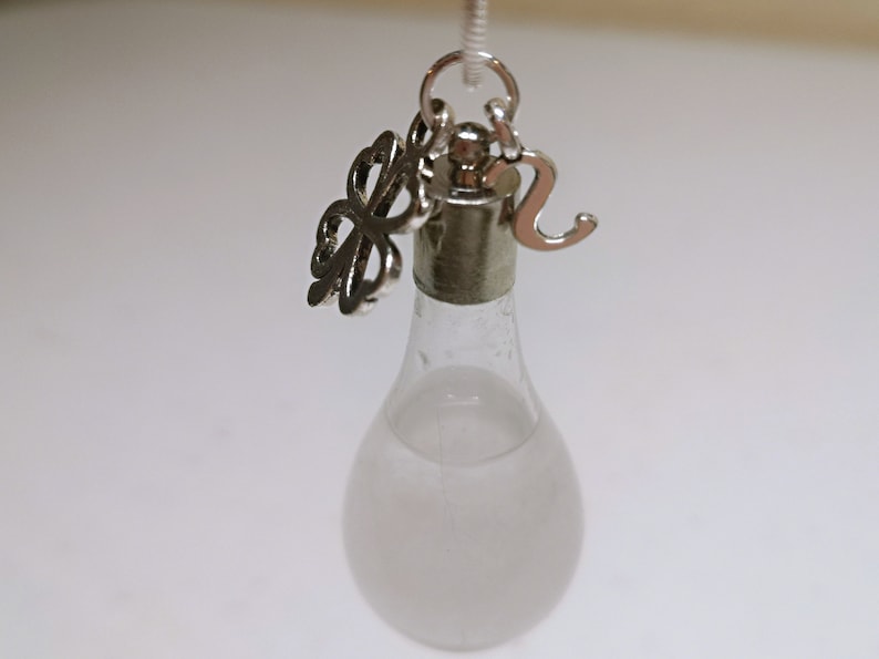 Anniversary Initial Necklace Storm Glass Birthdays Weather Predictor Perfect Gift for Valentine/'s Christmas