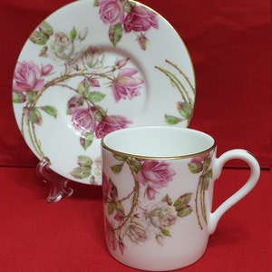 Rare Aynsley Elizabeth Rose Demitasse,Aynsley Coffee Cup,Vintage Elisabeth Rose Coffee Cup&Saucer,RareTableware made in England