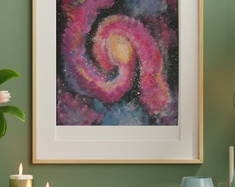 Space Galaxy Abstract Painting,Original Acrylic on Canvas 25x30 cm,Starry Sky Original Acrylic Painting,Space Wall Art Home Decoration