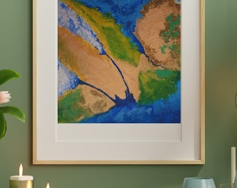 Golden Geo Original Textured Painting in Acrylic on Cotton Canvas,Original Artwork,Home Decoration Painting,Wall Art,Livingroom Decor