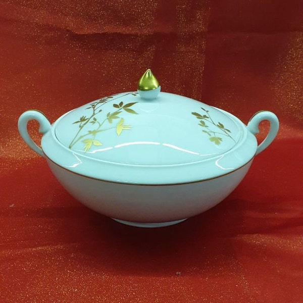 Chic Or (Or) par MEDARD DE NOBLAT Soupe Tureen,Céramique de remplacement,Limoges France,Porcelaine faite à la main,Vaisselle Giraud,Vaisselle Français