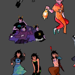 Homestuck Ship Stickers - Meowrails, Scourge Sisters, Rose Lalonde