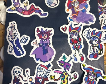 The Amazing Digital Circus Stickers - Pomni, Jax, Ragatha, Gangle, Kinger, Caine and Bubbles, Zooble