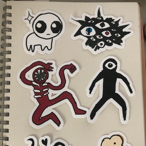 Doors Roblox and Yippee Meme Large Stickers