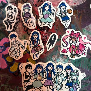 Omori Sticker Set - Aubrey, Mari, Basil, Kel, Hero