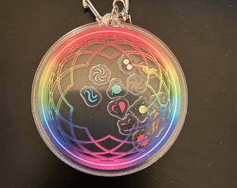 Homestuck Shaker Charm - 12 Aspects Rainbow Sburb Logo