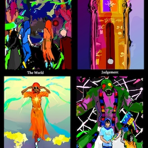 Homestuck Tarot Poster - The World, The Devil, The Emperor