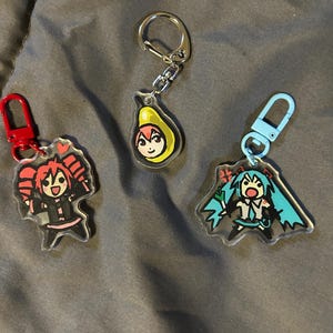 THIRD PREORDER Miku, Teto, and Pearto - Double Sided Keychains