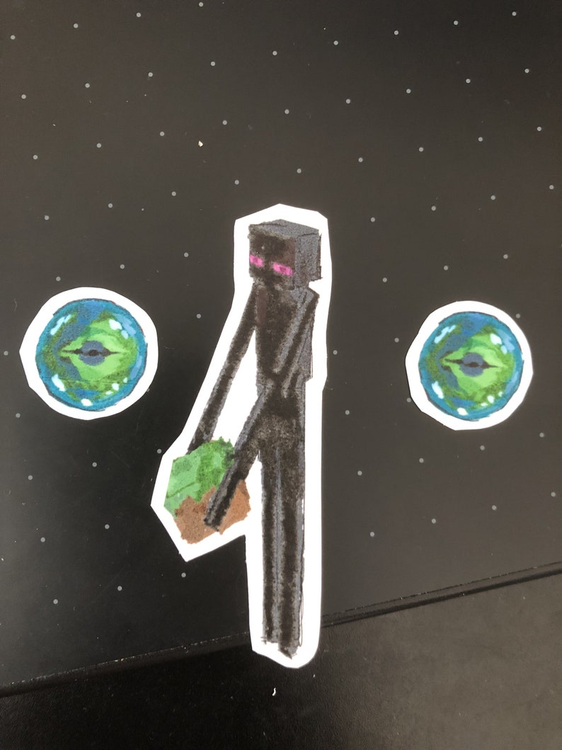 Minecraft Stickers Enderman Ender Pearl Ender Chest Etsy