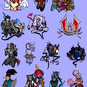 League of Legends Sticker Set Waterproof KDA Fiddlesticks Nocturne Ahri Kaisa Akali Evelynn